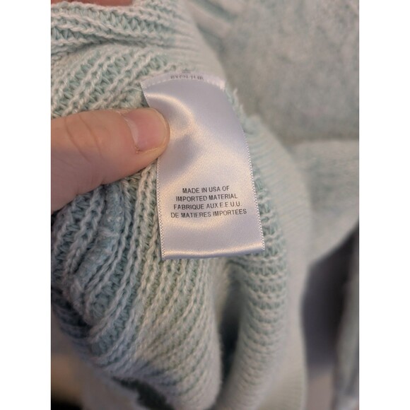 Express Oversized Women's Cozy Brush Furry Tunic V Neck Sweater Mint Green Sz S - Picture 3 of 7